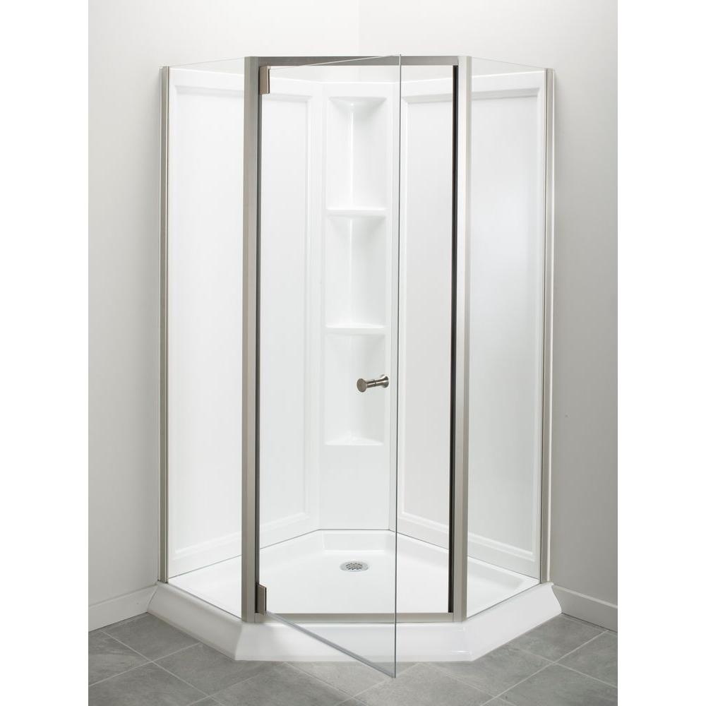 Sterling Solitaire Economy 42 In X 29 716 In X 78 14 In Corner Shower Kit With Shower Door