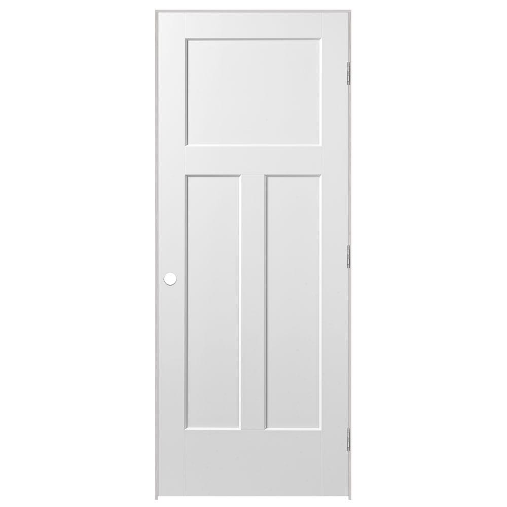 Masonite 32 In X 80 In Winslow 3 Panel Right Handed Hollow Core