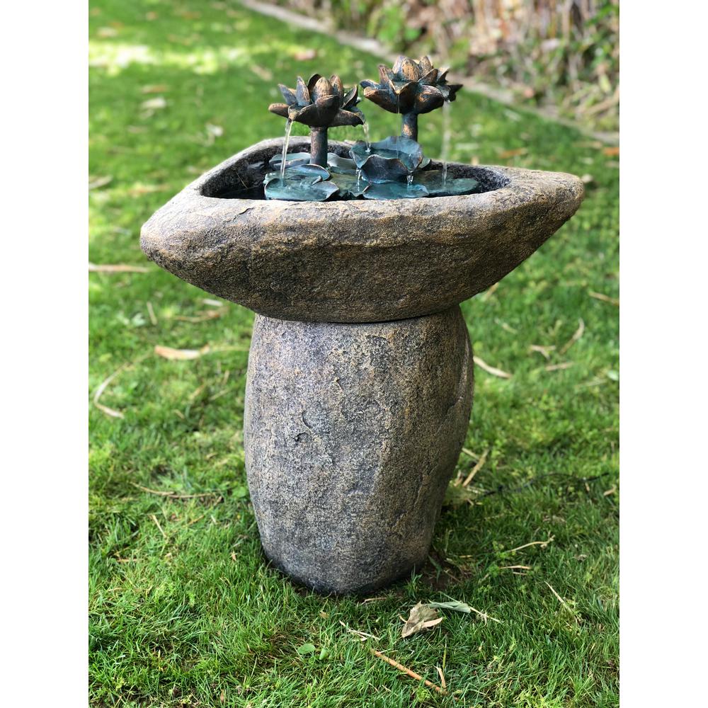 Alpine Lotus Rock LED Fountain-USA1393 - The Home Depot