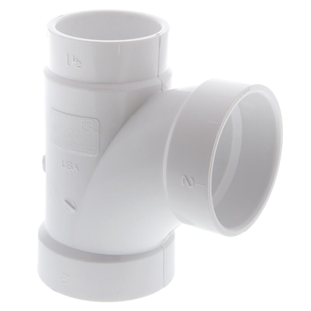 NIBCO 6 in. x 6 in. x 4 in. PVC DWV All Hub Sanitary Reducing Tee ...