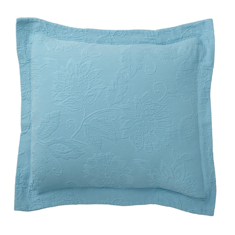 The Company Store Putnam Matelasse Lagoon Cotton Euro Sham 50170f