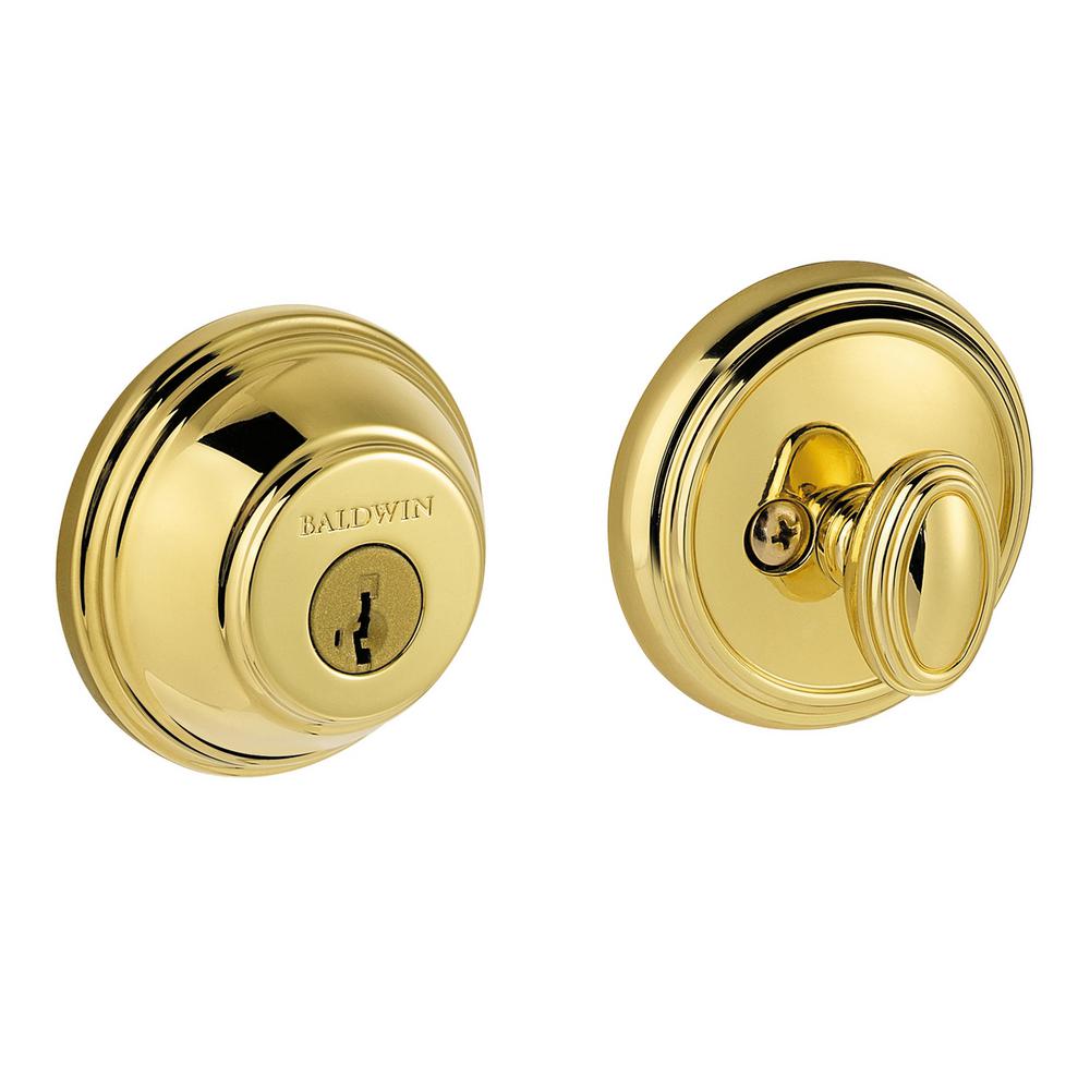 Single Cylinder SmartKey Prestige 380 RDB 15 SMT Deadbolt with Round Rose Satin Nickel