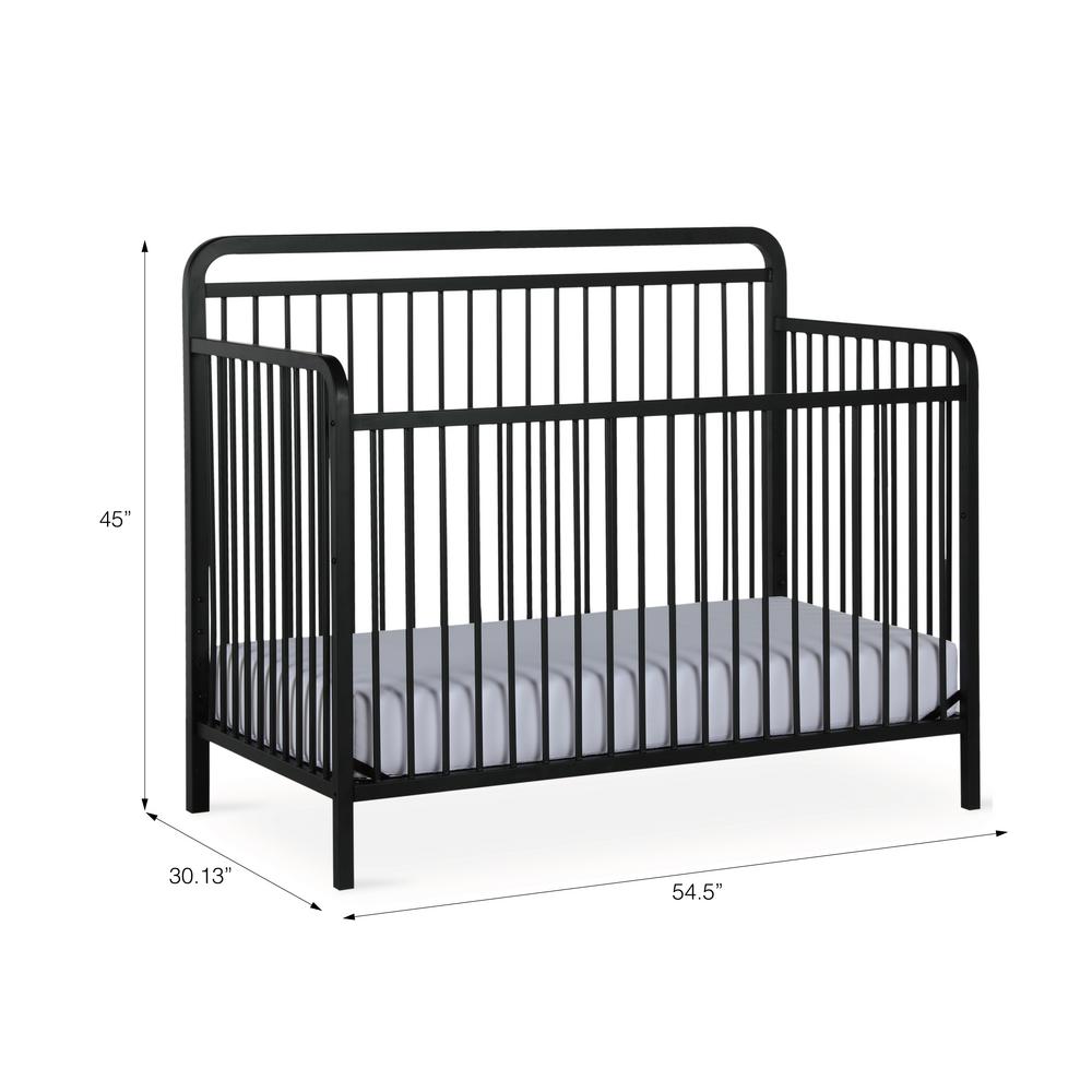 Baby Relax Holly Matte Black 4 In 1 Convertible Metal Crib