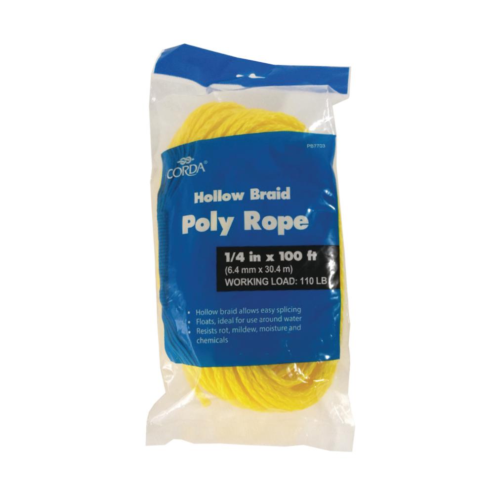 CORDA 1/4 in. x 100 ft. Hollow Braid Poly RopePB7703 The Home Depot