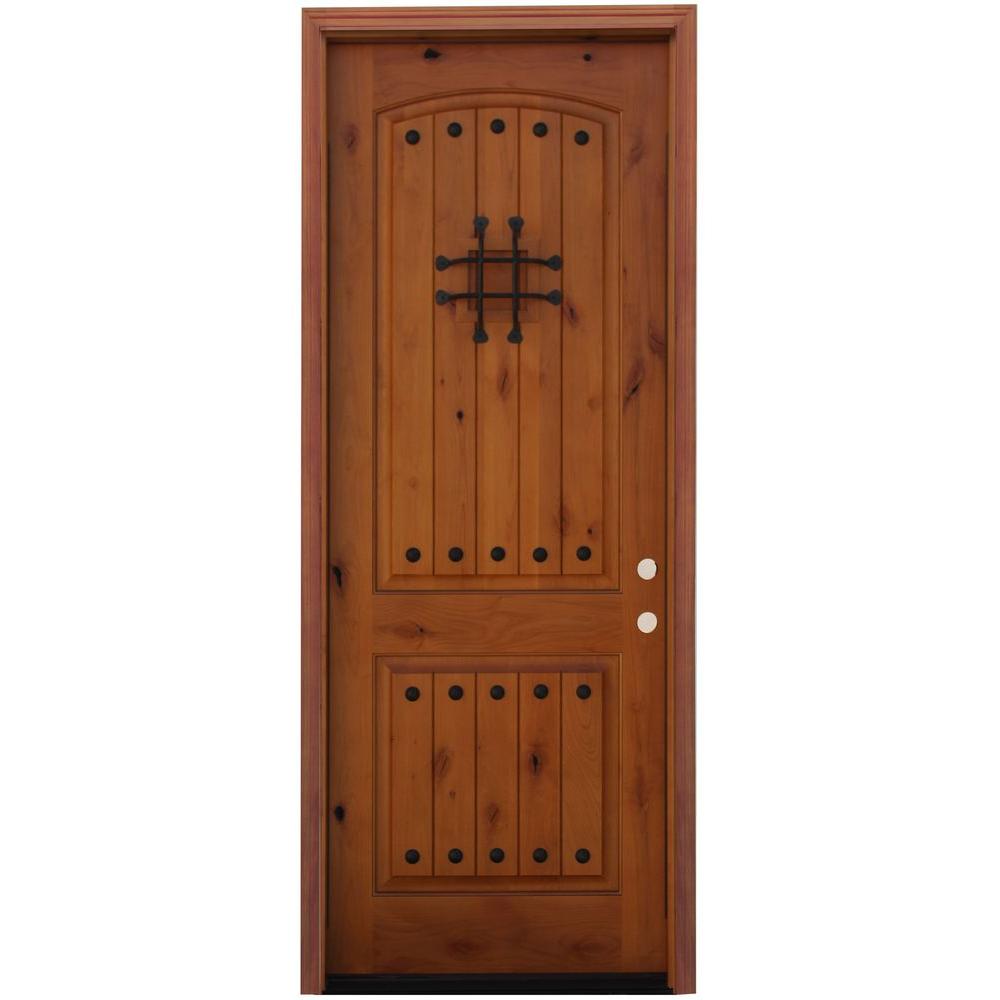 Pacific Entries 36 In X 96 Rustic 2 Panel Wood Prehung Front Rustic 2 Panel Wood Prehung Front