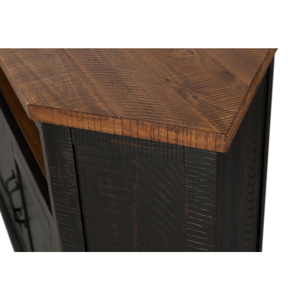 Martin Svensson Home Rustic Corner Black and Honey Metal Corner TV