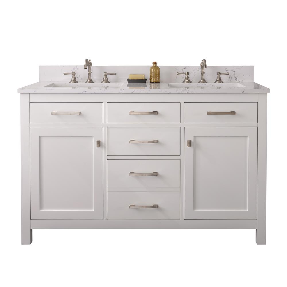 Unbranded Jasper 54 in. W x 22 in. D Bath Vanity in White with
