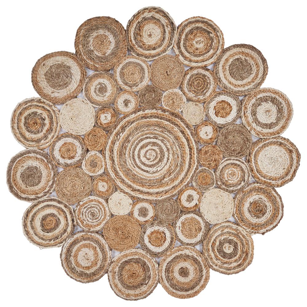 Lr Resources Natural Jute Lr12039 60rd Bleach Gray 6 Ft Round Indoor Area Rug