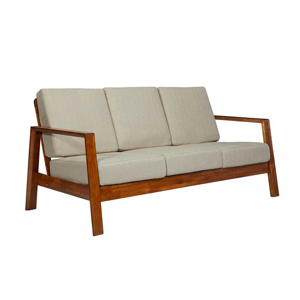 Handy Living Columbus Mid Century Modern Sofa With Exposed Wood Mid Century Modern Sofa