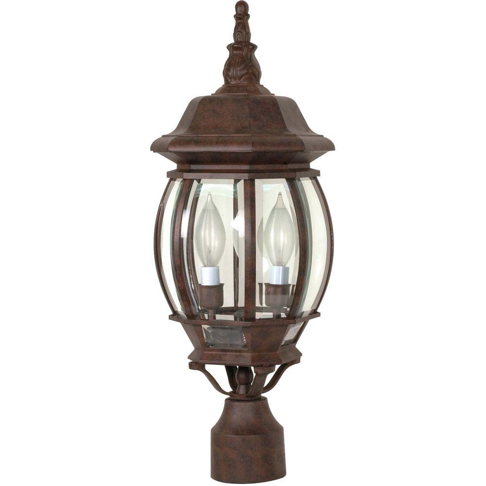 Glomar Concord 3 Light Old Bronze Outdoor Lamp Post Head Hd 898 The Home Depot