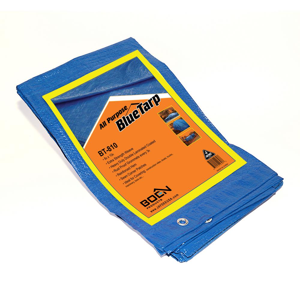 BOEN 8 ft. x 10 ft. All Purpose Blue Tarp (2Pack)BT8102 The Home Depot