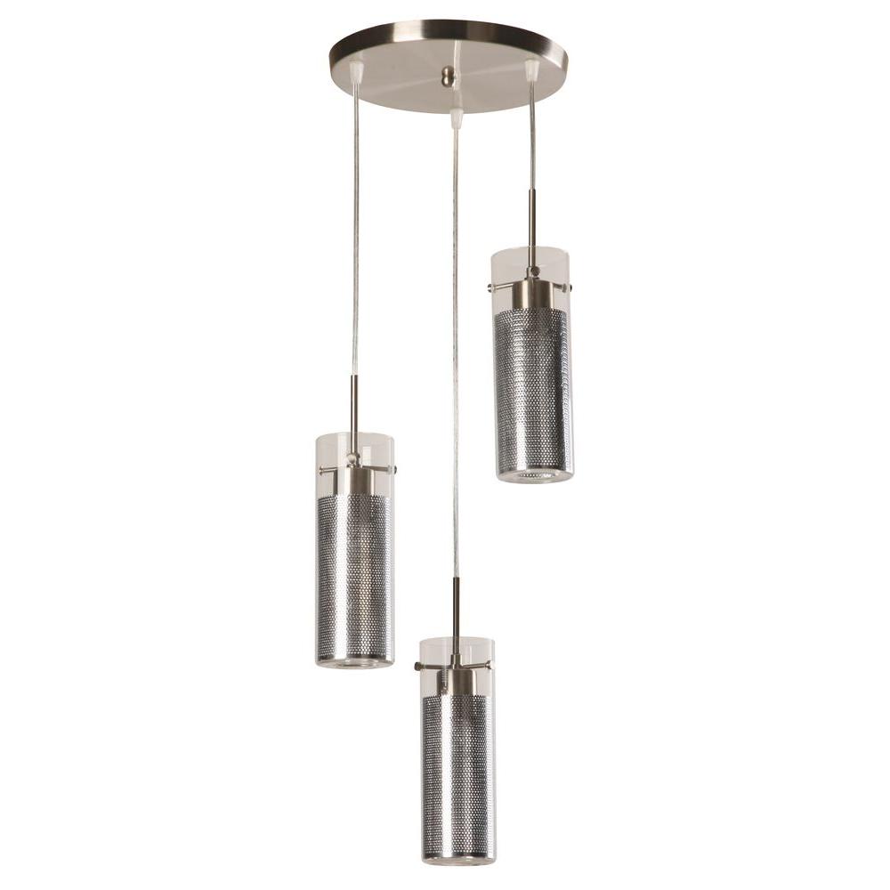 Home Decorators Collection 3 Light Modern Brushed Nickel Double