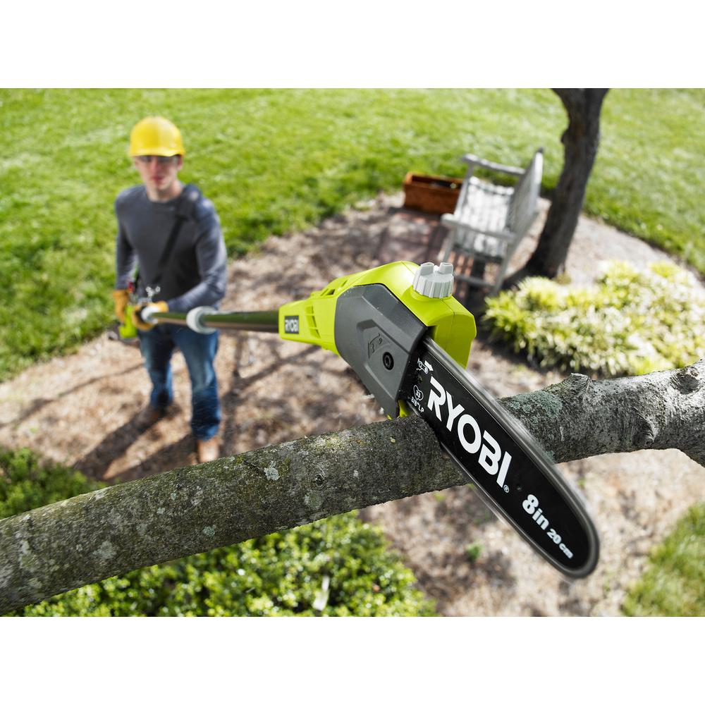 RYOBI ONE+ 8in. 18Volt LithiumIon Cordless Pole Saw 1.3Ah w/ Battery