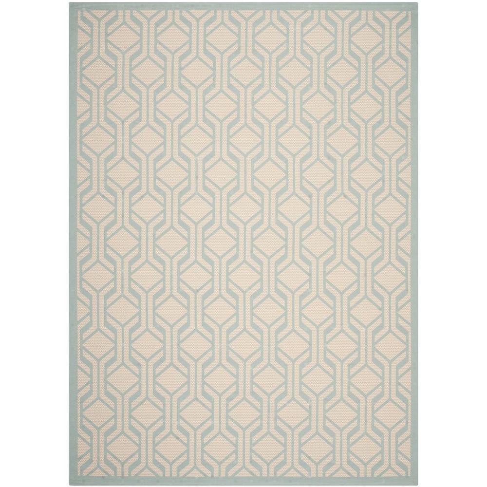 Safavieh Courtyard Beige/Aqua 8 ft. x 11 ft. Indoor/Outdoor Area Rug