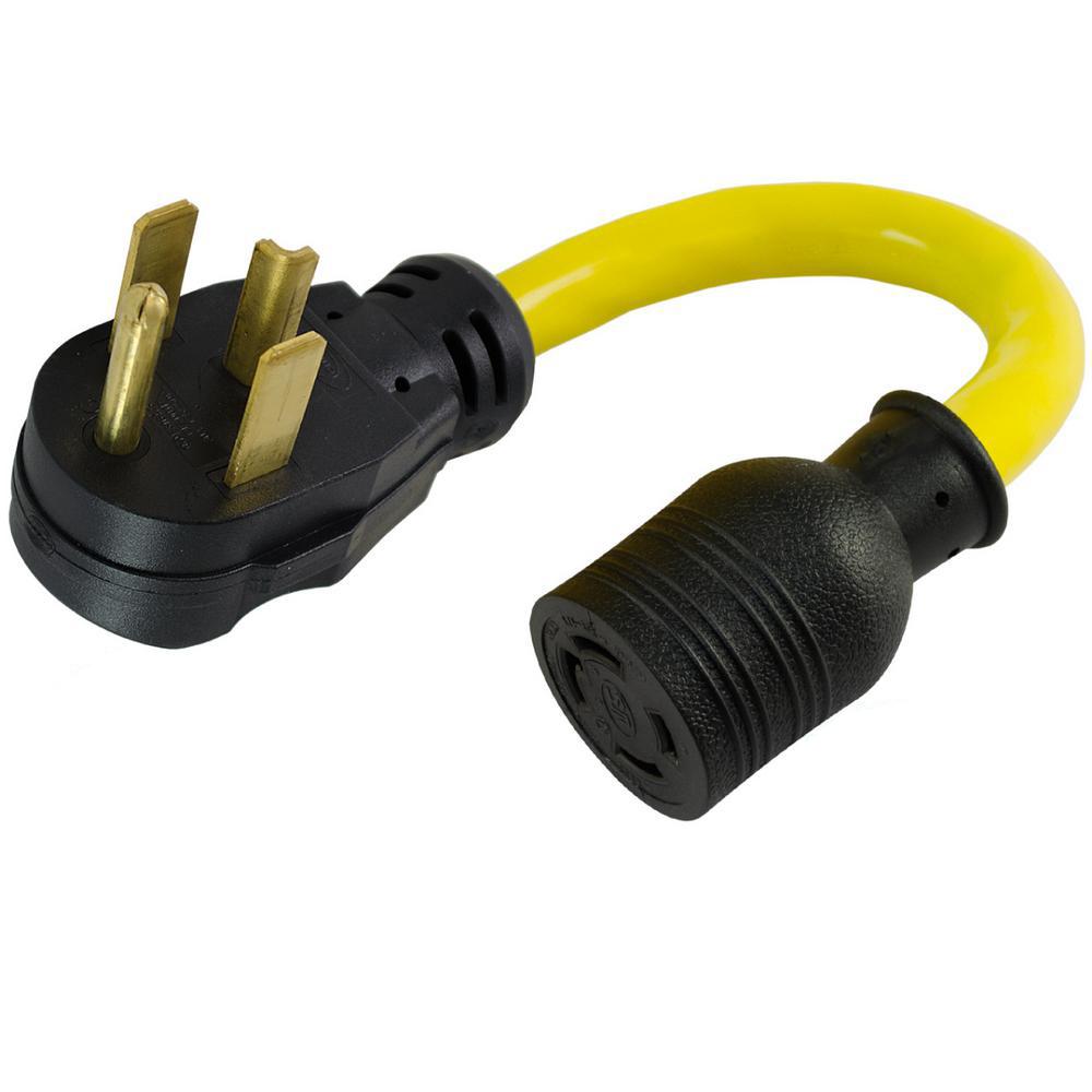 Conntek 1.5 ft. 10/4 Adapter Cord 30 Amp NEMA 14-30P 4-Prong Dryer Plug ...