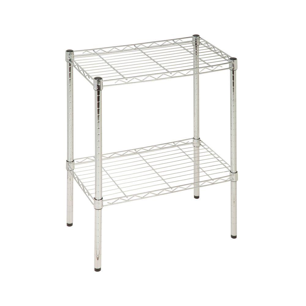 Adjustable Shelves Wire 2 Tiers Shelving Storage 13 5 In L X 23 W 22 25 H 250 Lbs