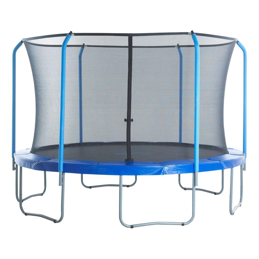 Upper Bounce Trampoline Replacement Net Fits For 12 Ft Round Frames Using 6 Curved Poles With Top Ring Enclosure System Net Only Ubnet 12fg 6 The Home Depot