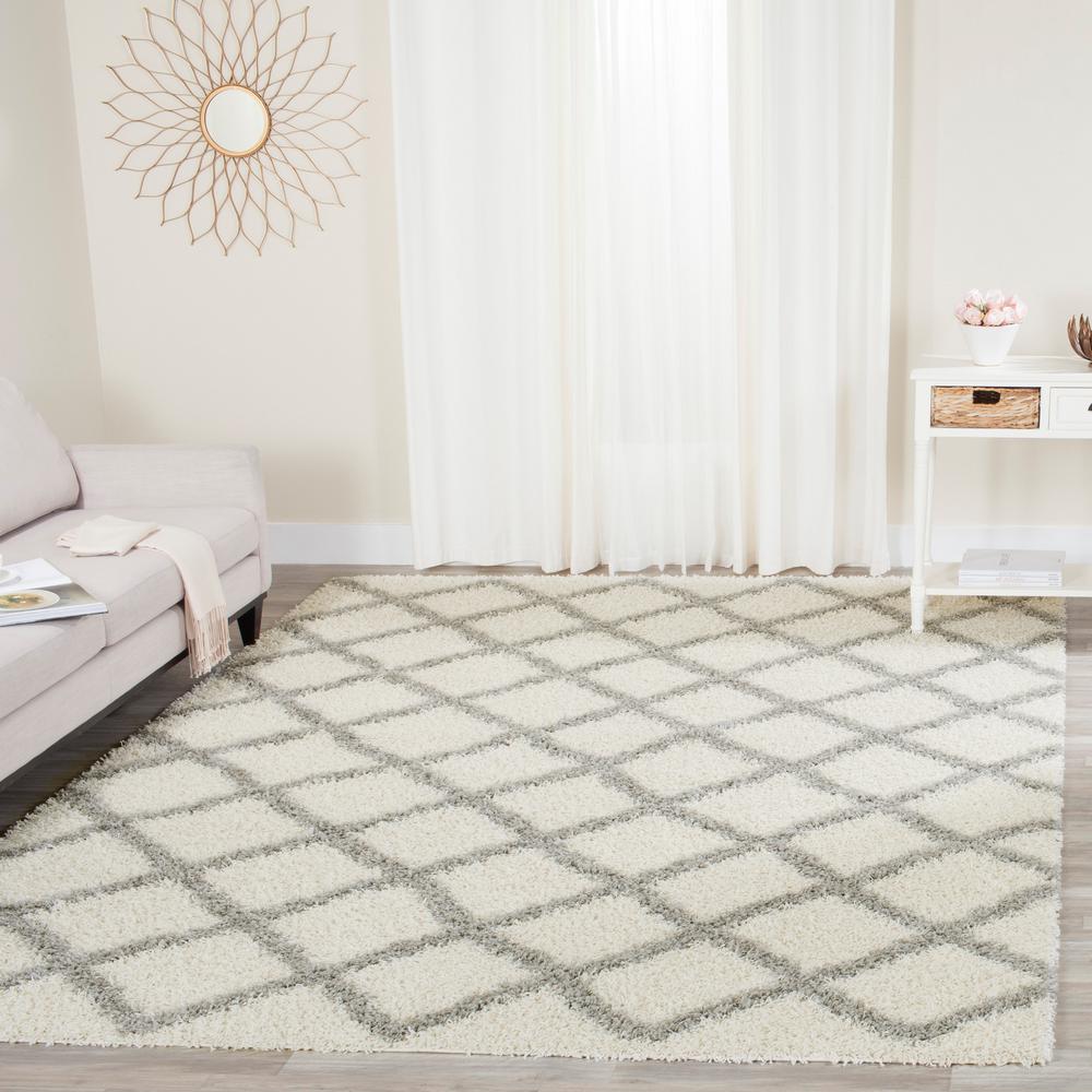 Safavieh Dallas Shag Ivory Gray 9 Ft X 12 Ft Area Rug