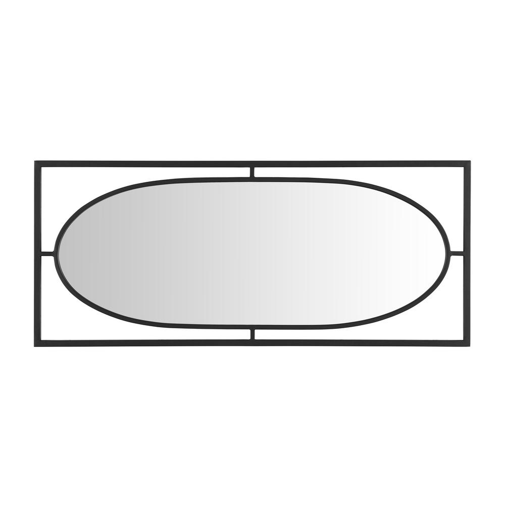 Home Decorators Collection 17 in. H x 40 in. W Rectangle Framed Black Oval Accent Mirror was $89.0 now $41.23 (54.0% off)
