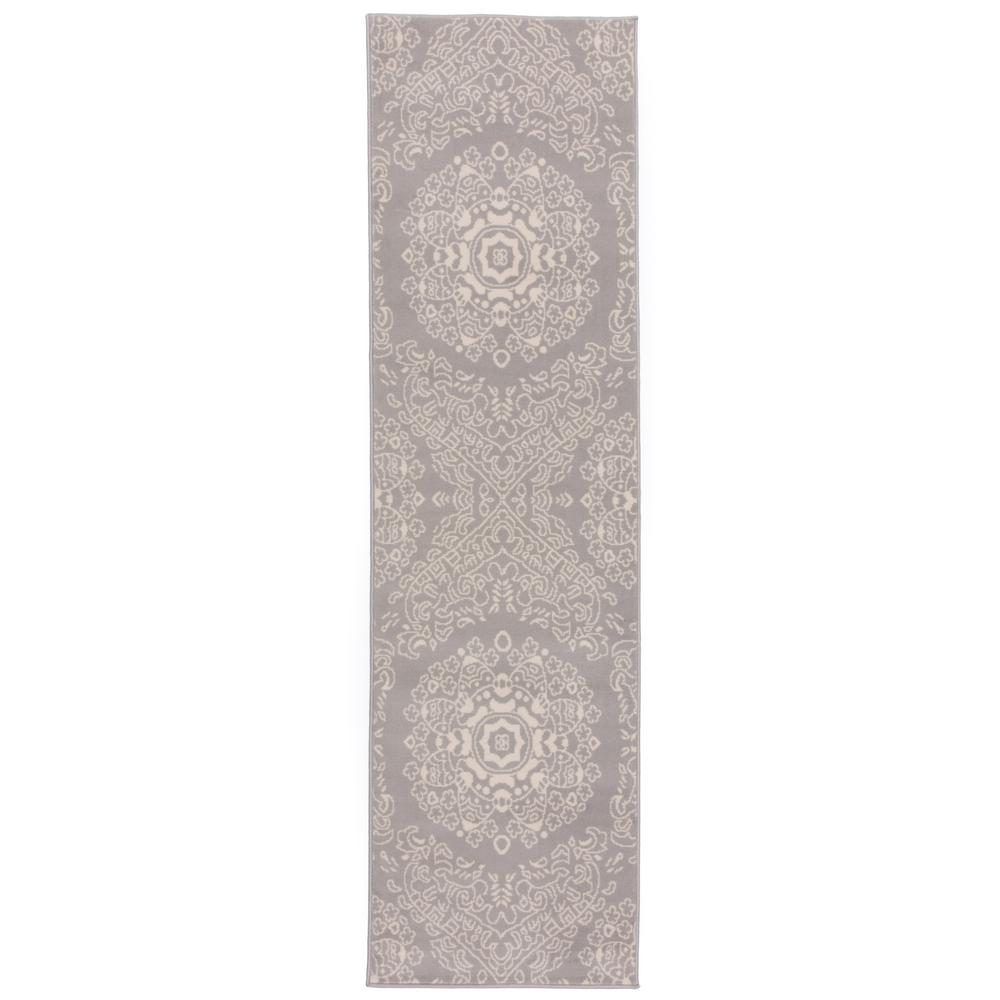 Transitional Medallion Design Fl Runner Rug Gray 2 X 7 9122 Transitional Medallion Design Fl Runner Rug Gray 2 X 7