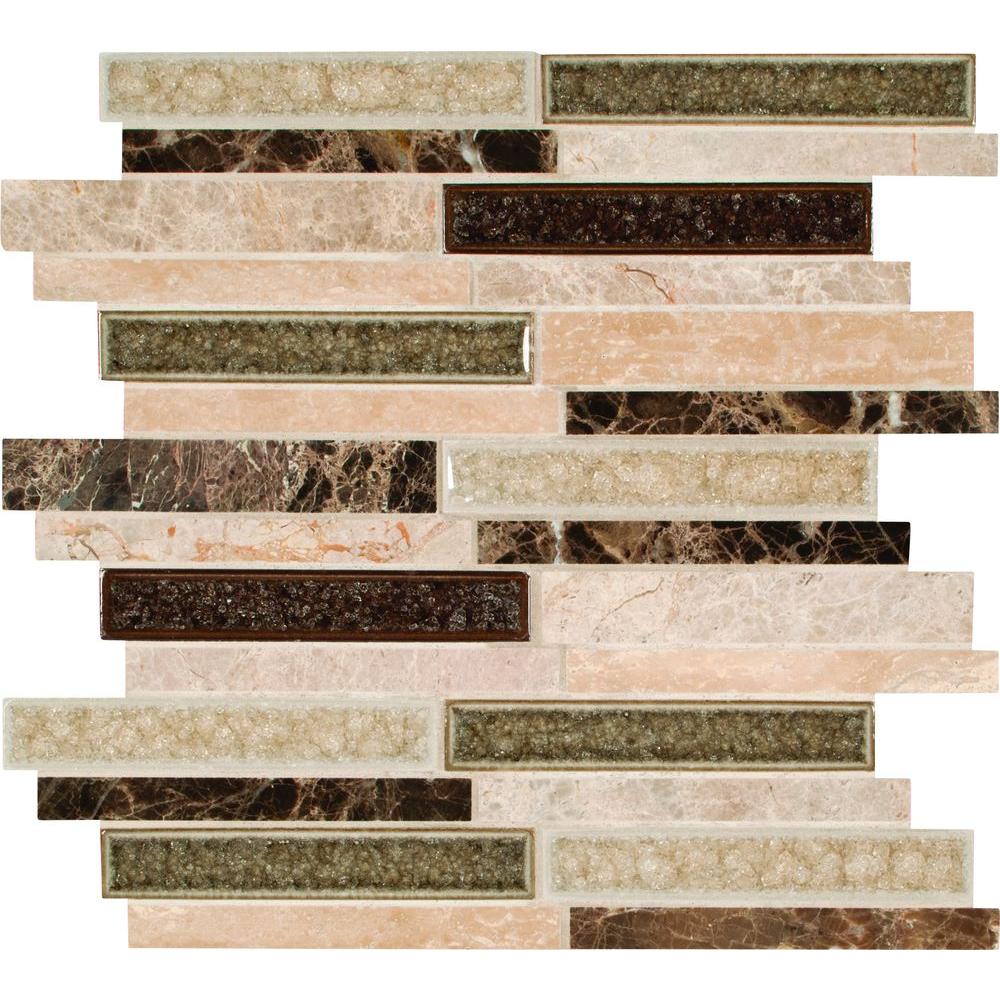 Msi Venetian Cafe 12 In X 8mm Gl Mesh Mounted Mosaic Stonegate Interlocking 12 In X 8 Mm Gl Stone Blend