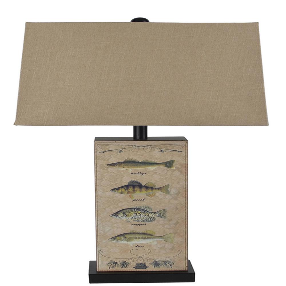 Santa S Work 28 In Leather Fish Table Lamp 50978 The Home Depot Leather Fish Table Lamp
