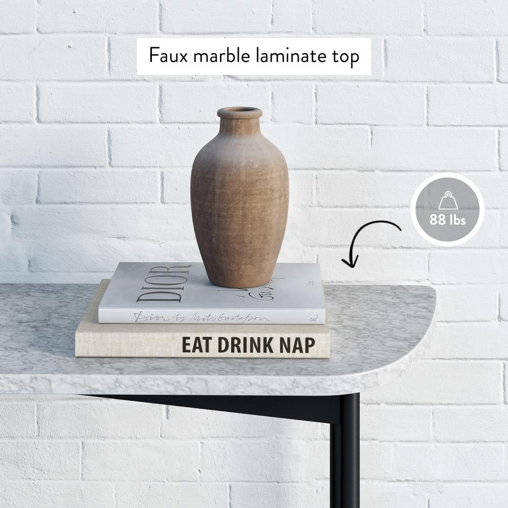 Black Nathan James Jasmine Modern Sofa Entryway Faux Marble