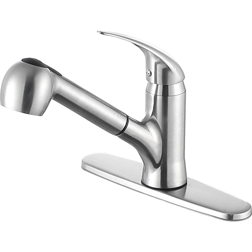 Anzzi Del Acqua Single Handle Standard Kitchen Faucet In Brushed