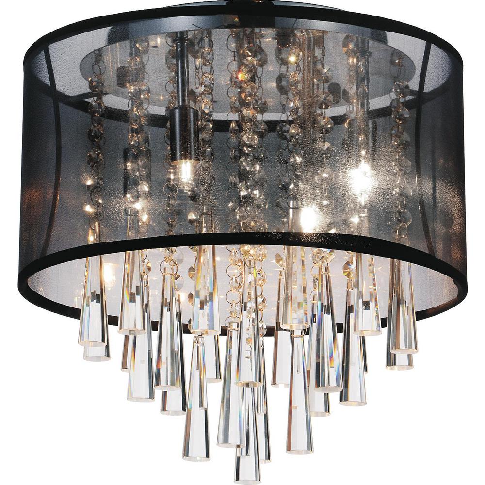 Glam Best Rated Black Lighting The Home Depot Renee 4 Light Chrome Flushmount