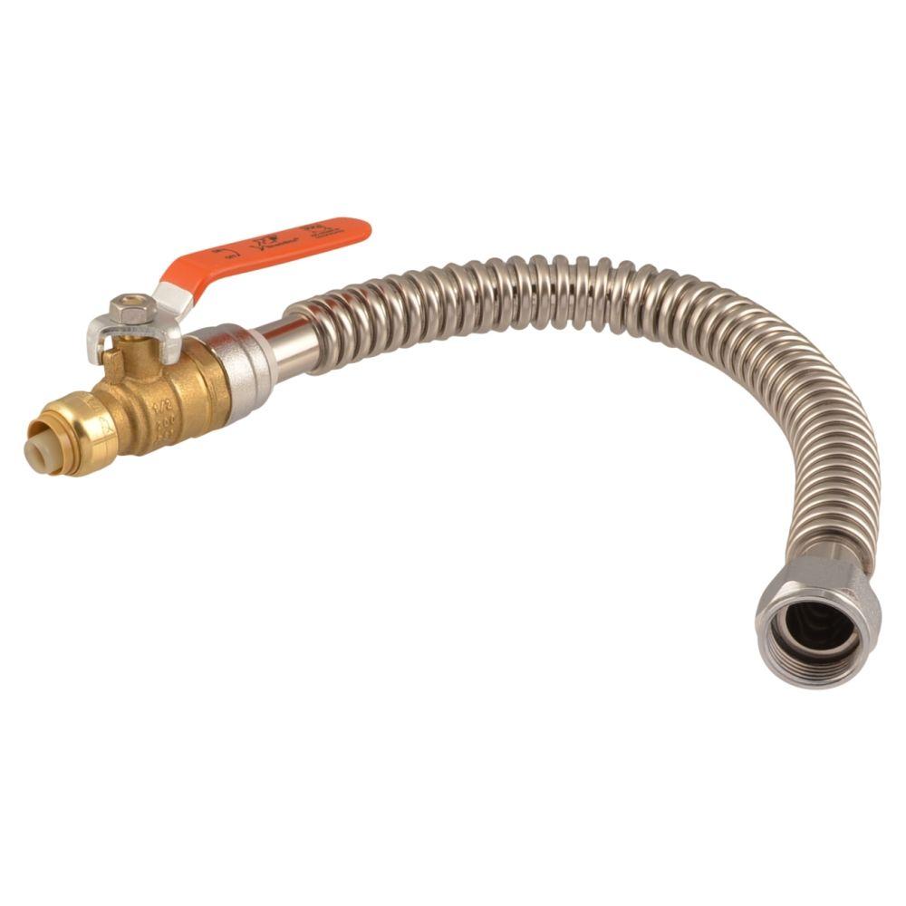 Sharkbite 1 2 In Push To Connect X 3 4 Fip 18 Corrugated Sharkbite 1 2 In Push To Connect X 3 4 Fip 18 Corrugated Stainless Steel Water Heater Connector With Ball Valve Ss3068flex18bv The Home Depot