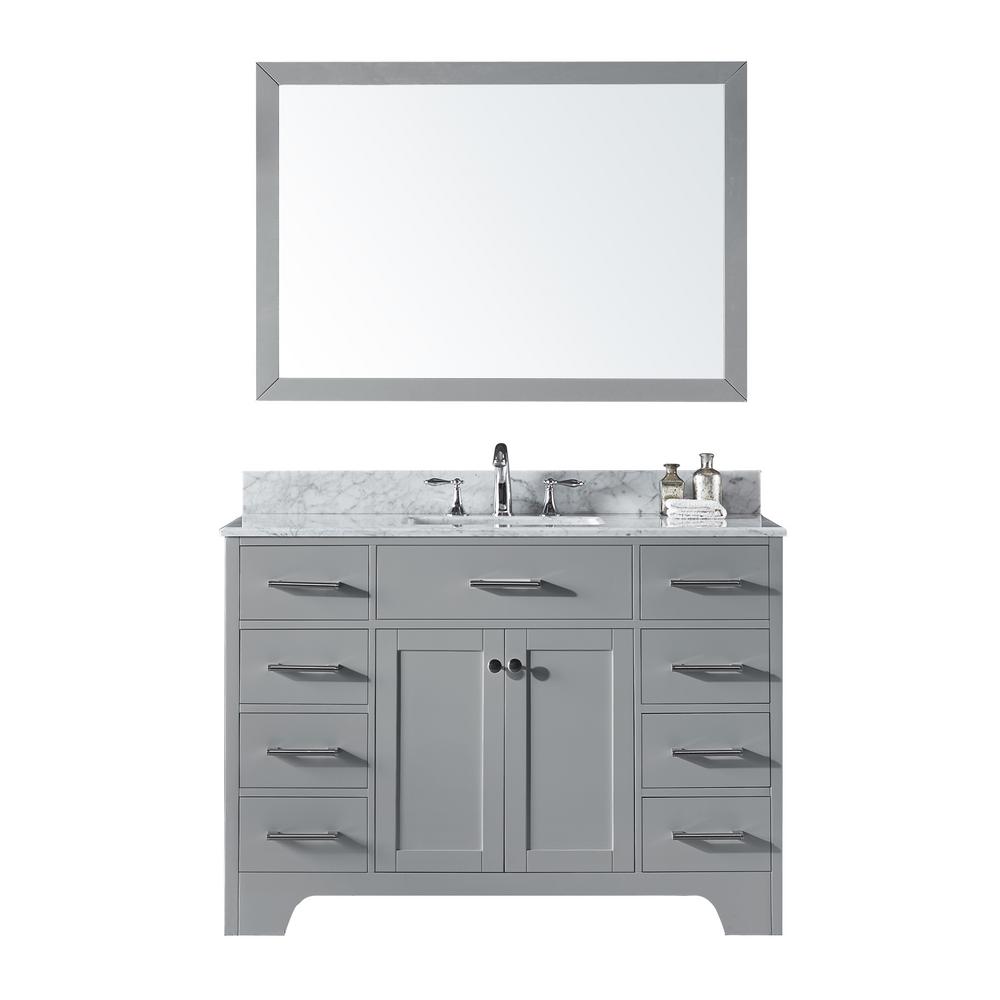 Exclusive Heritage 48 In Single Sink Bathroom Vanity Taupe Grey Exclusive Heritage 48 In Single Sink Bathroom Vanity Taupe Grey With Carrara White Marble