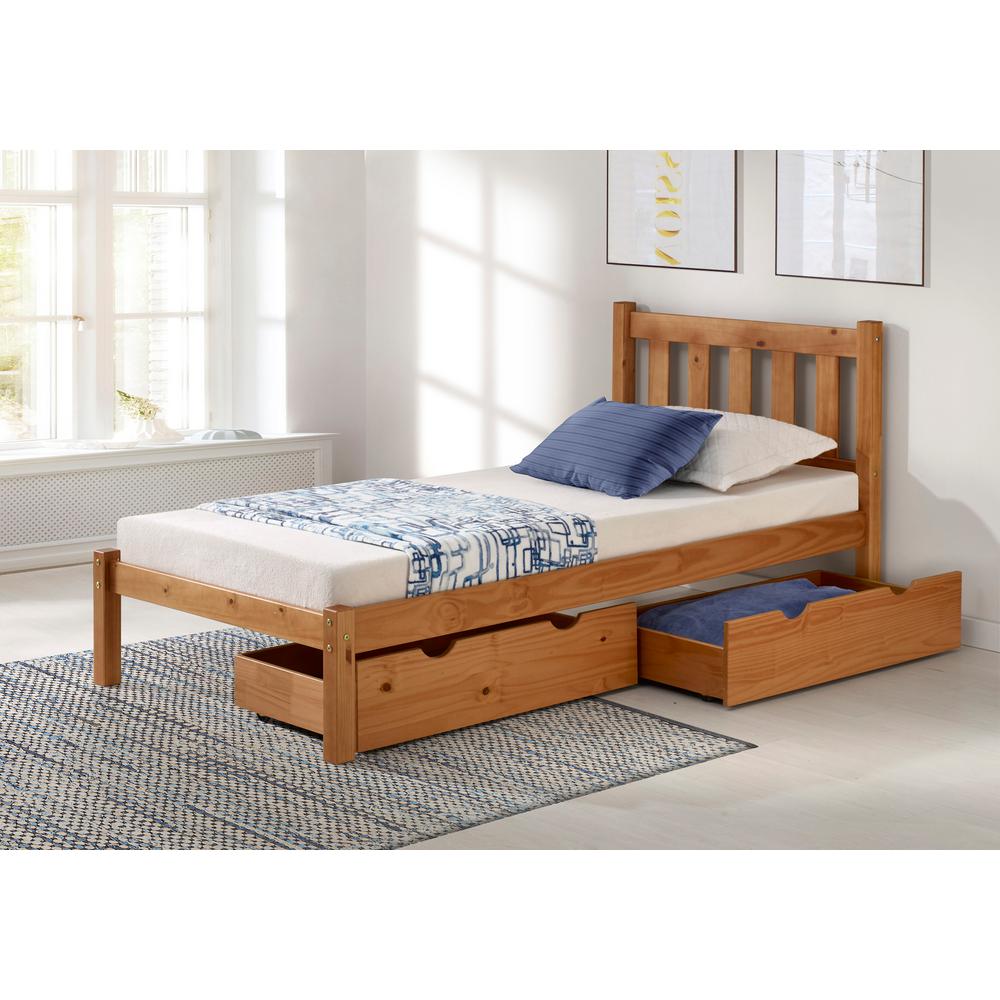 Alaterre Furniture Poppy Cinnamon Twin Bed With Storage Drawers