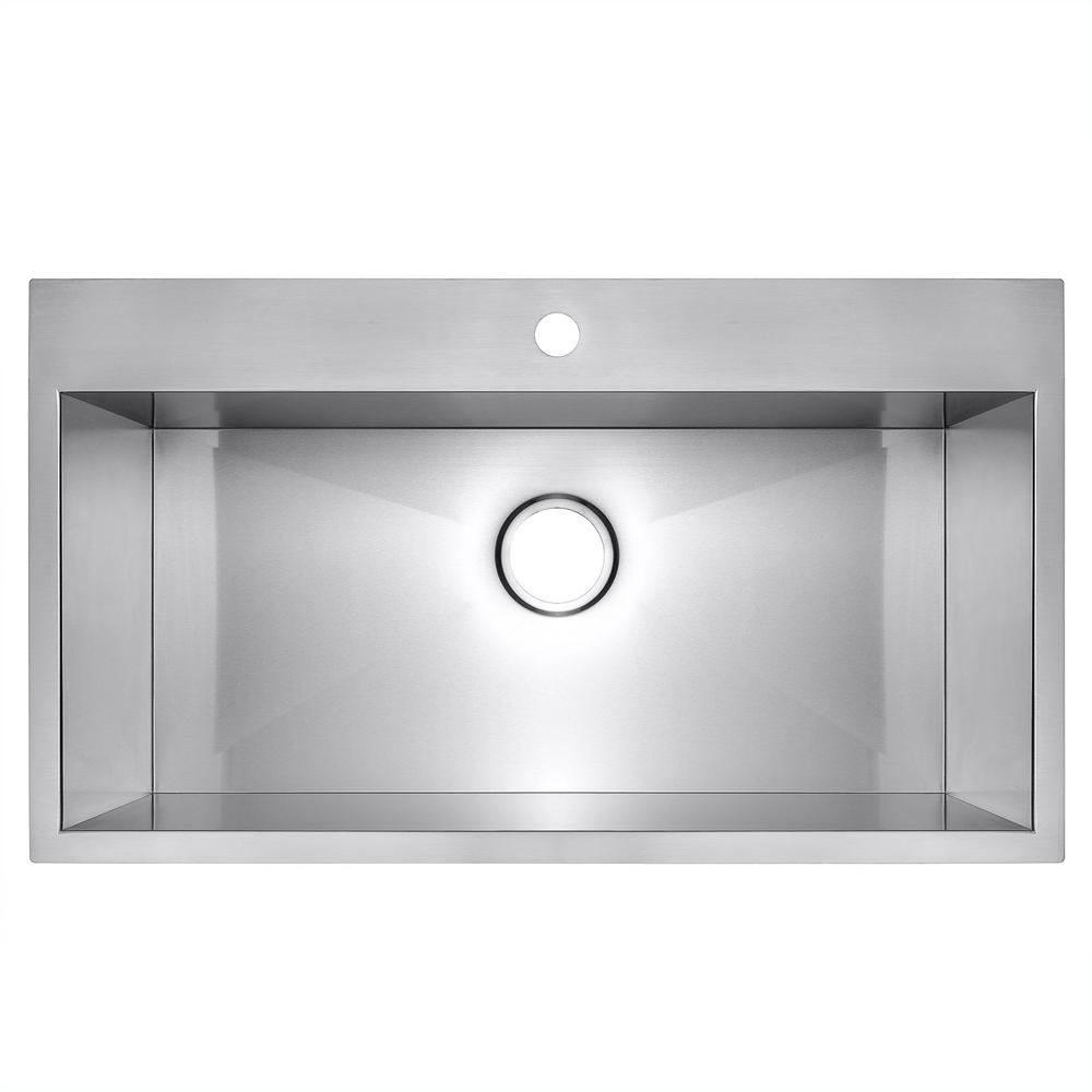 Golden Vantage Handmade Drop In Stainless Steel 33 X 22 9 1 Hole Single Bowl Kitchen Sink Brushed Finish Ks0105 The Home Depot - 22 X 33 Kitchen Sink Single Bowl Golden Vantage Handmade Drop In Stainless Steel 33 X 22 9 1 Hole Single Bowl Kitchen Sink Brushed Finish Ks0105 The Home Depot - 22 X 33 Kitchen Sink Single Bowl