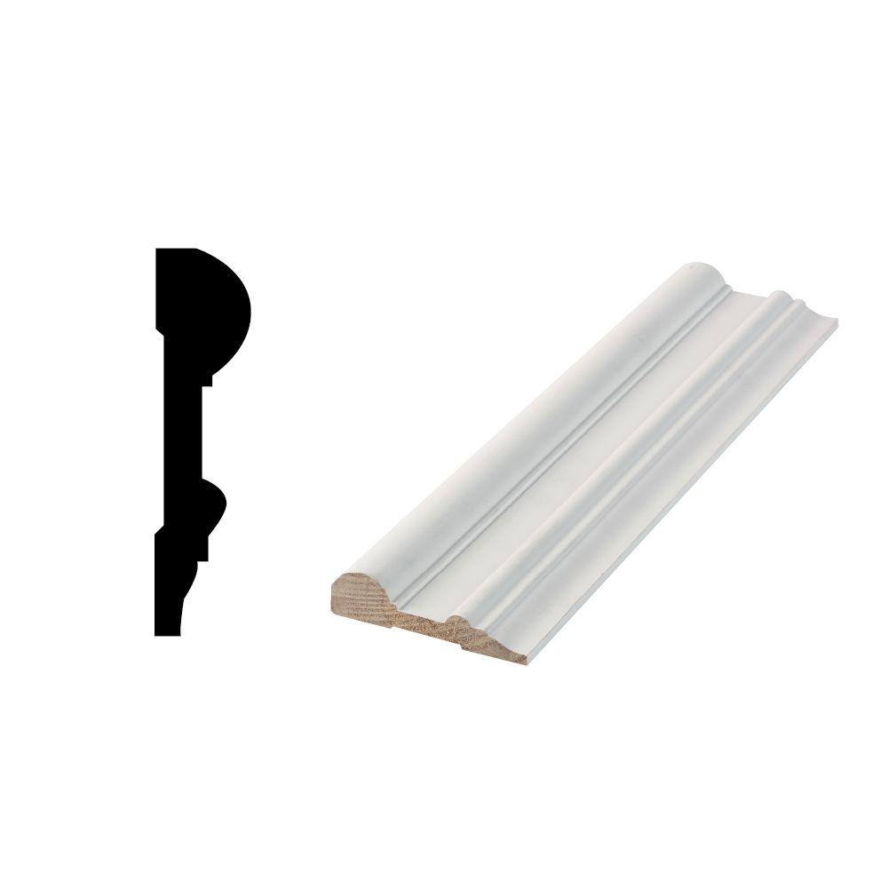 Woodgrain Millwork Wg 1001 11 16 In X 2 3 4 In X 96 In Primed Finger Jointed Chail Rail Moulding Pfp1001 08 The Home Depot