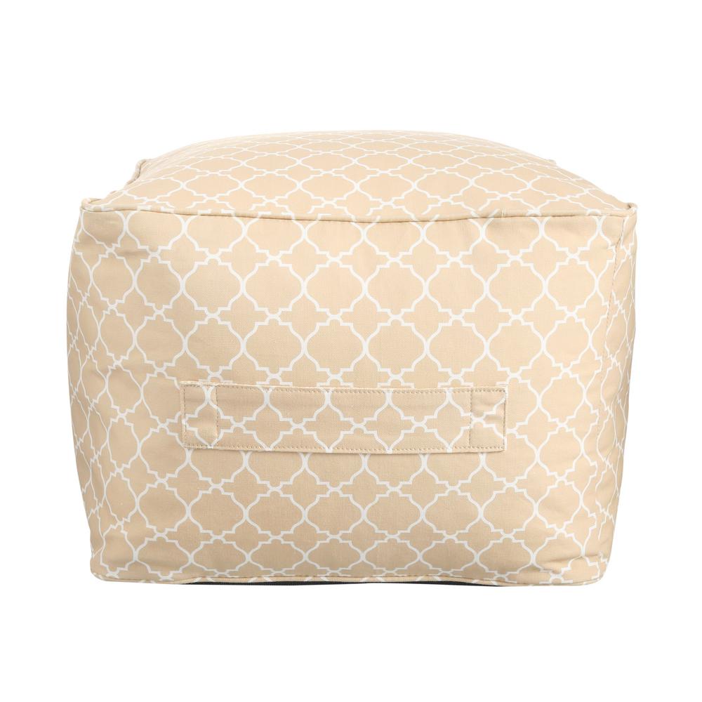 Hampton Bay Metallic Diamond Square Outdoor Pouf with Handle7589