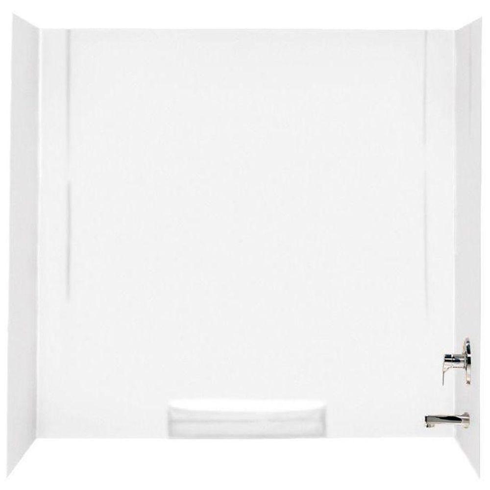 30 In X 60 In X 58 In 3 Piece Easy Up Adhesive Alcove Tub Surround In White