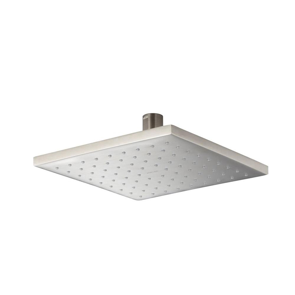 Kohler 1 Spray Single Function 10 In Contemporary Square Rain Contemporary Square Rain Showerhead In Brushed Nickel
