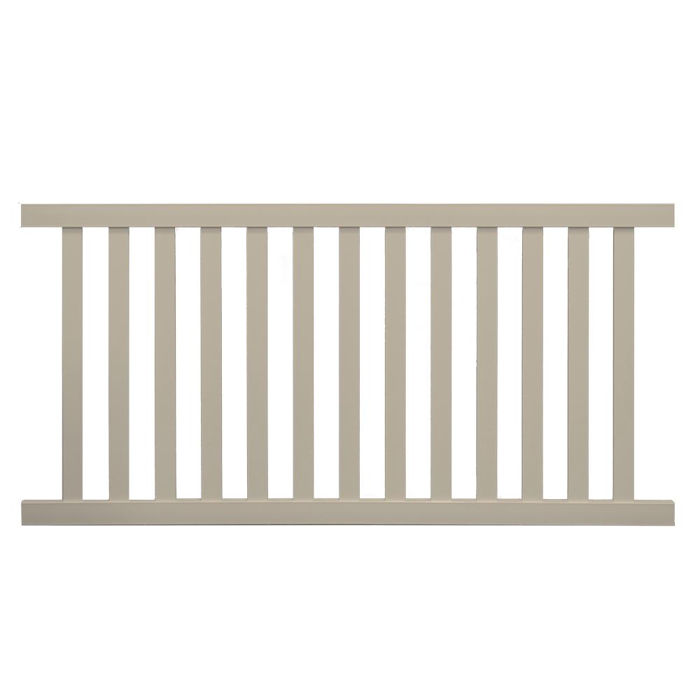 Beige Vinyl Fence Panels Vinyl Fencing The Home Depot