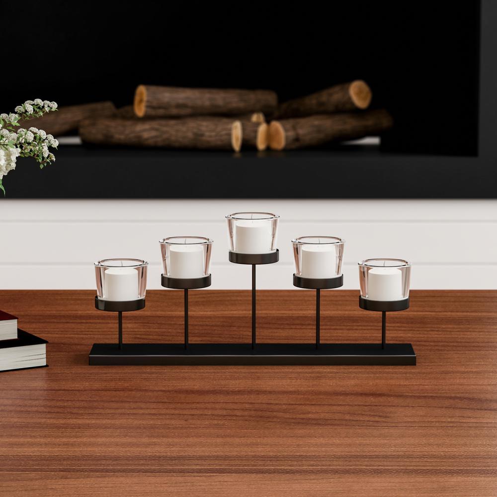 Lavish Home Tiered Votive Iron And Glass Candle Holder Hw0200016