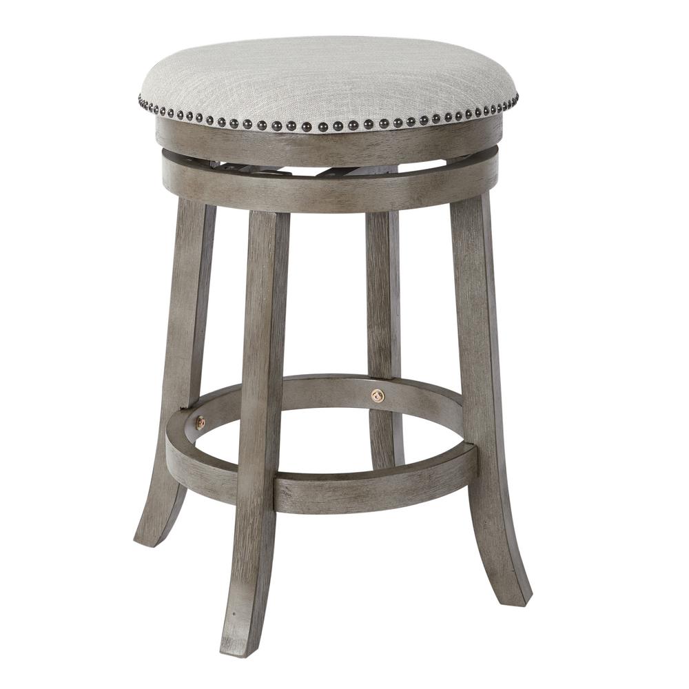 OSP Home Furnishings Backless Antique Grey Swivel Stool (2-Pack