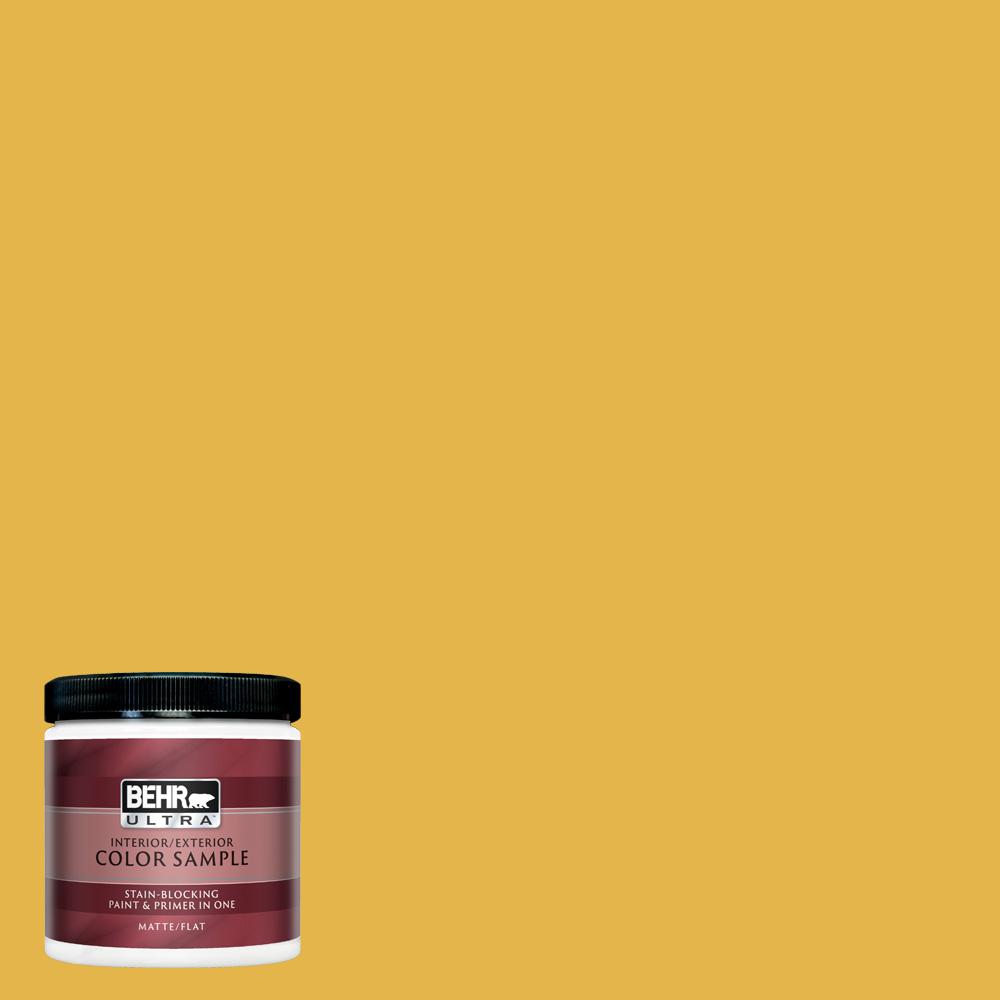 Behr Ultra 8 Oz 360d 6 Yellow Gold Matte Interior Exterior Paint Behr Ultra 8 Oz 360d 6 Yellow Gold