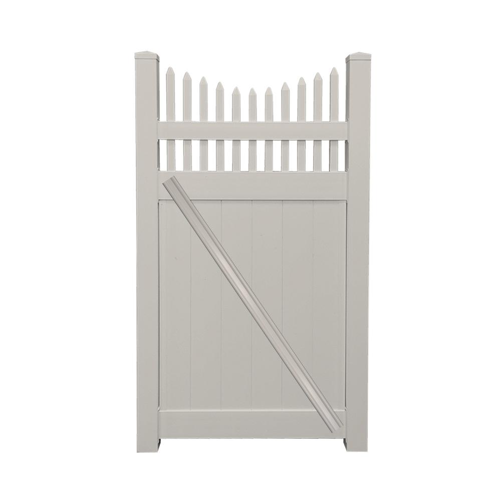 Weatherables Halifax 3.7 ft. W x 7 ft. H Tan Vinyl Privacy Fence Gate ...