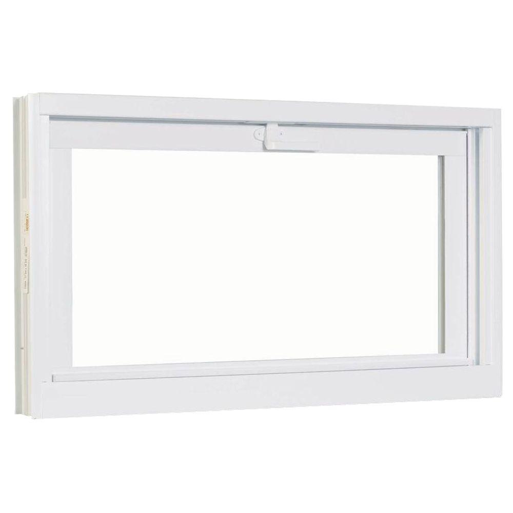 American Craftsman 30.75 in. x 14.75 in. White Hopper Vinyl Window-70 ...