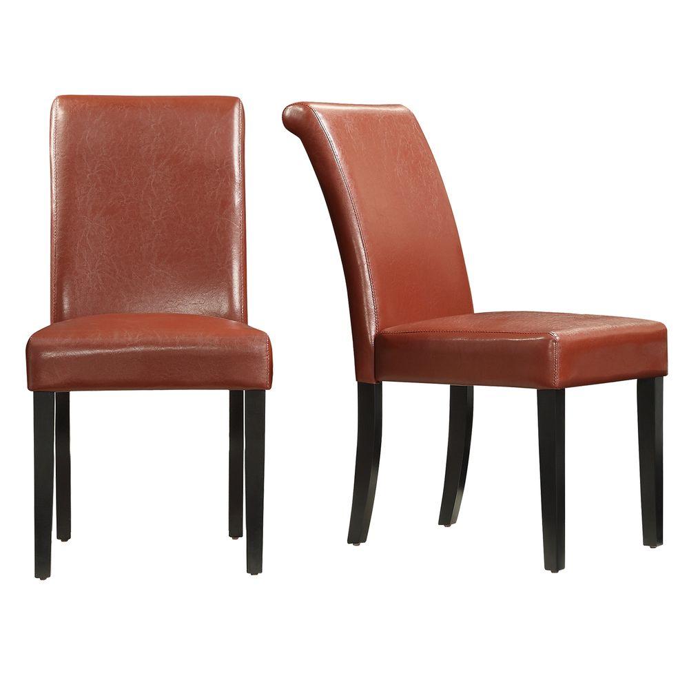 HomeSullivan Fairfield Red Faux Leather Dining Chair (Set ...