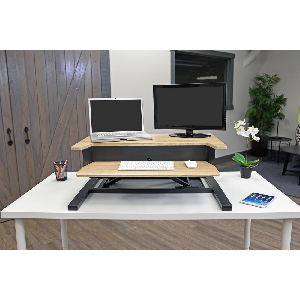 Standing Desk Keyboard Tray 4 Up Wood Desks Home Office 32 Pro Charcoal Standing Desk Converter