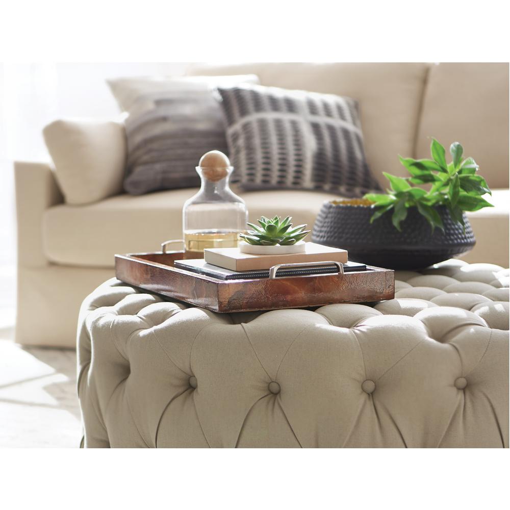 Safavieh Charlene Taupe Tufted OttomanMCR4638A The Home Depot