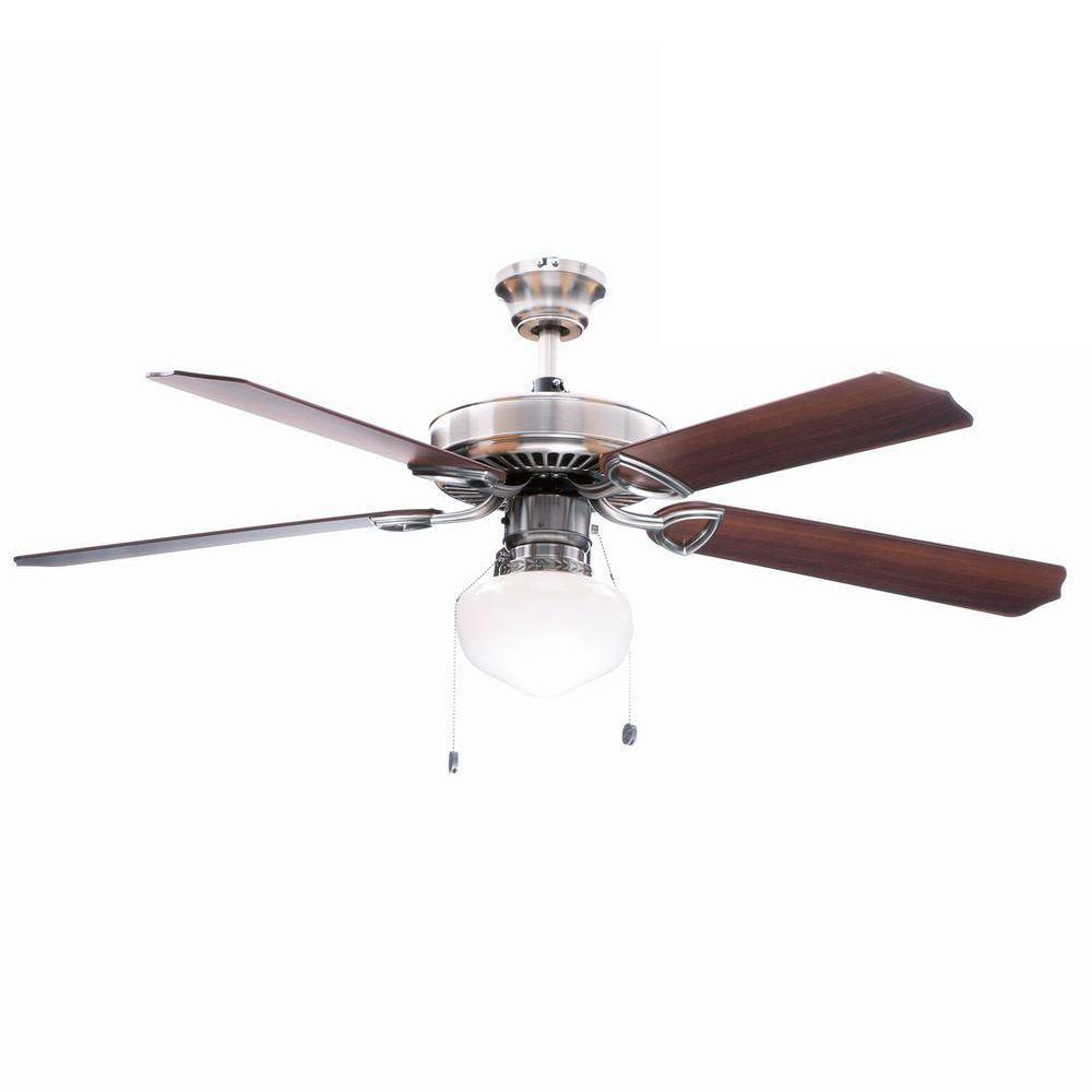 Tri Mount 52 In Indoor Brushed Nickel Ceiling Fan With Light Kit