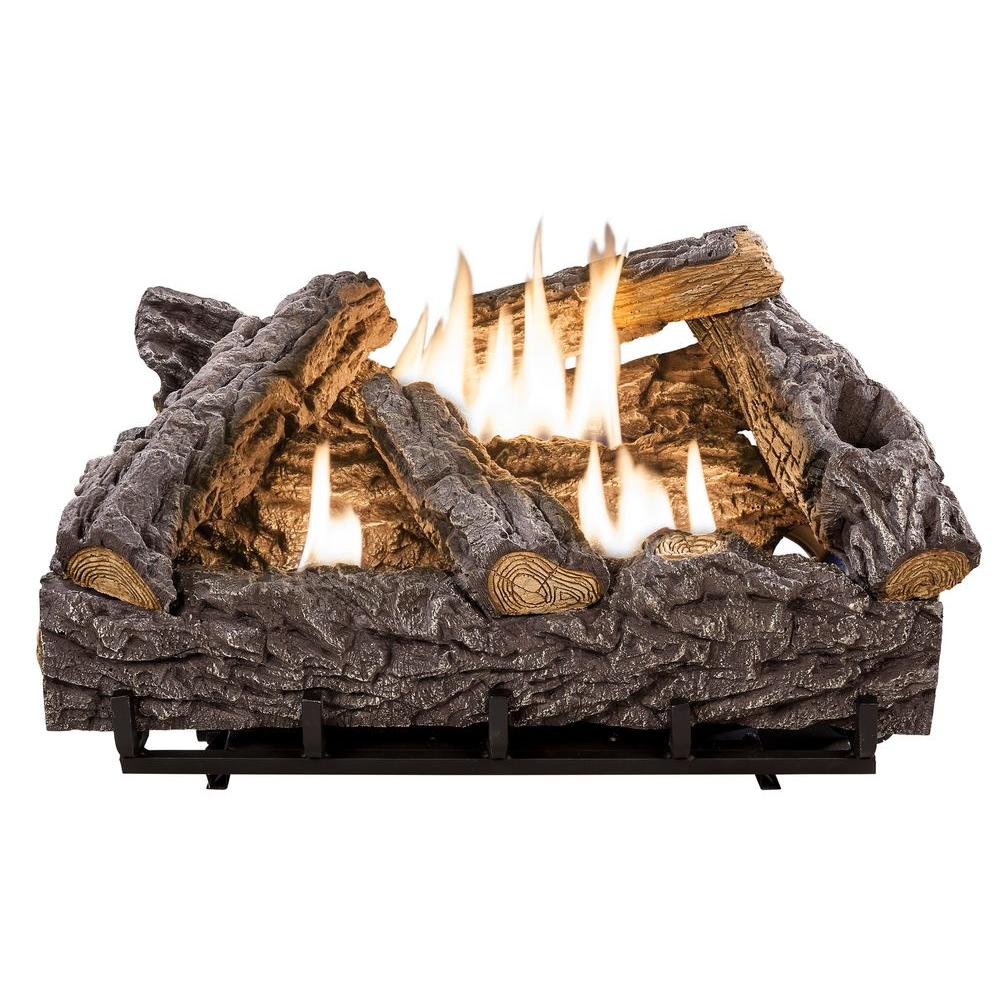 Emberglow 24 in. Timber Creek Vent Free Dual Fuel Gas Log Set with