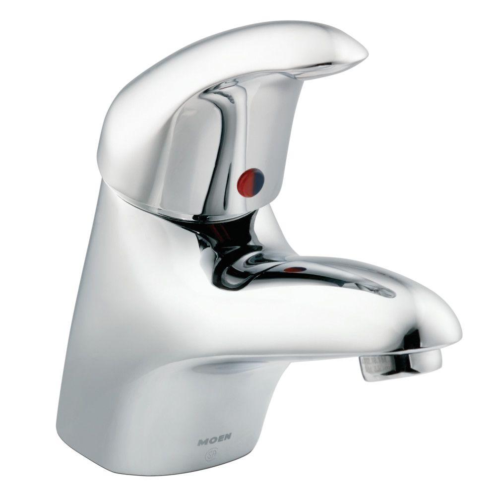 Moen M Dura Single Hole Single Handle Mid Arc Bathroom Faucet In