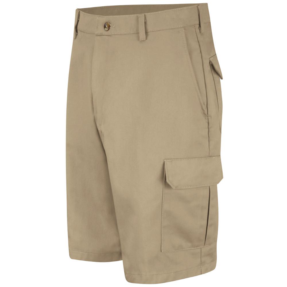 red khaki shorts